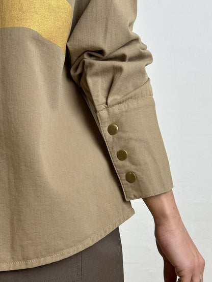 GASPAR Lyon Canvas Shirt - Sand