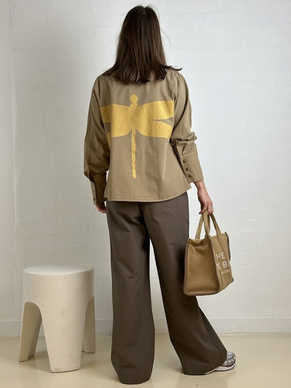 GASPAR Lyon Canvas Shirt - Sand