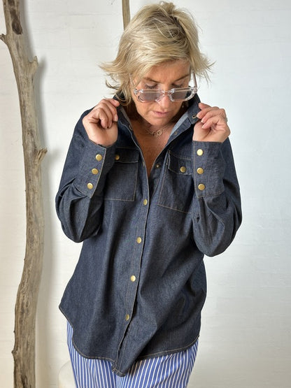GASPAR Lyon Denimhemd – Dunkelblau