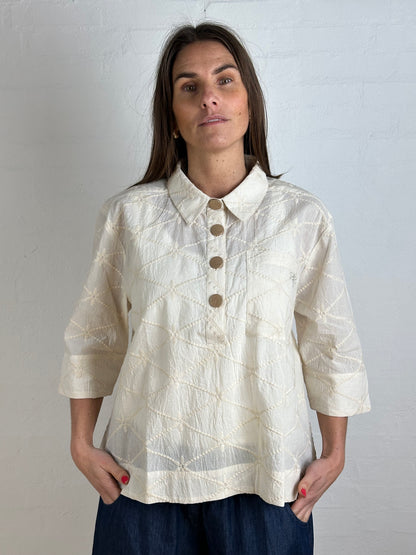 Porto Broderie Anglaise – Wollweiß