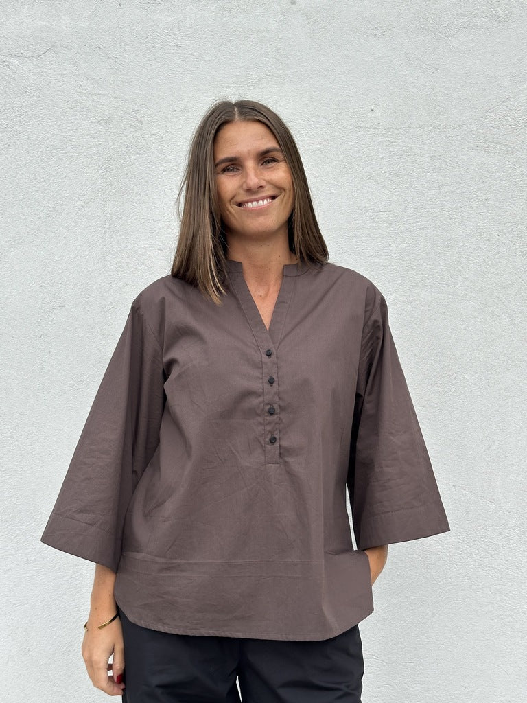 Gaspar Express - Mumbai Poplin Blouse - Brown