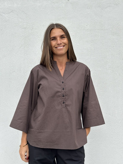 Gaspar Express - Mumbai Poplin Blouse - Brown