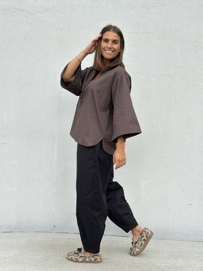 Gaspar Express - Mumbai Poplin Blouse - Brown