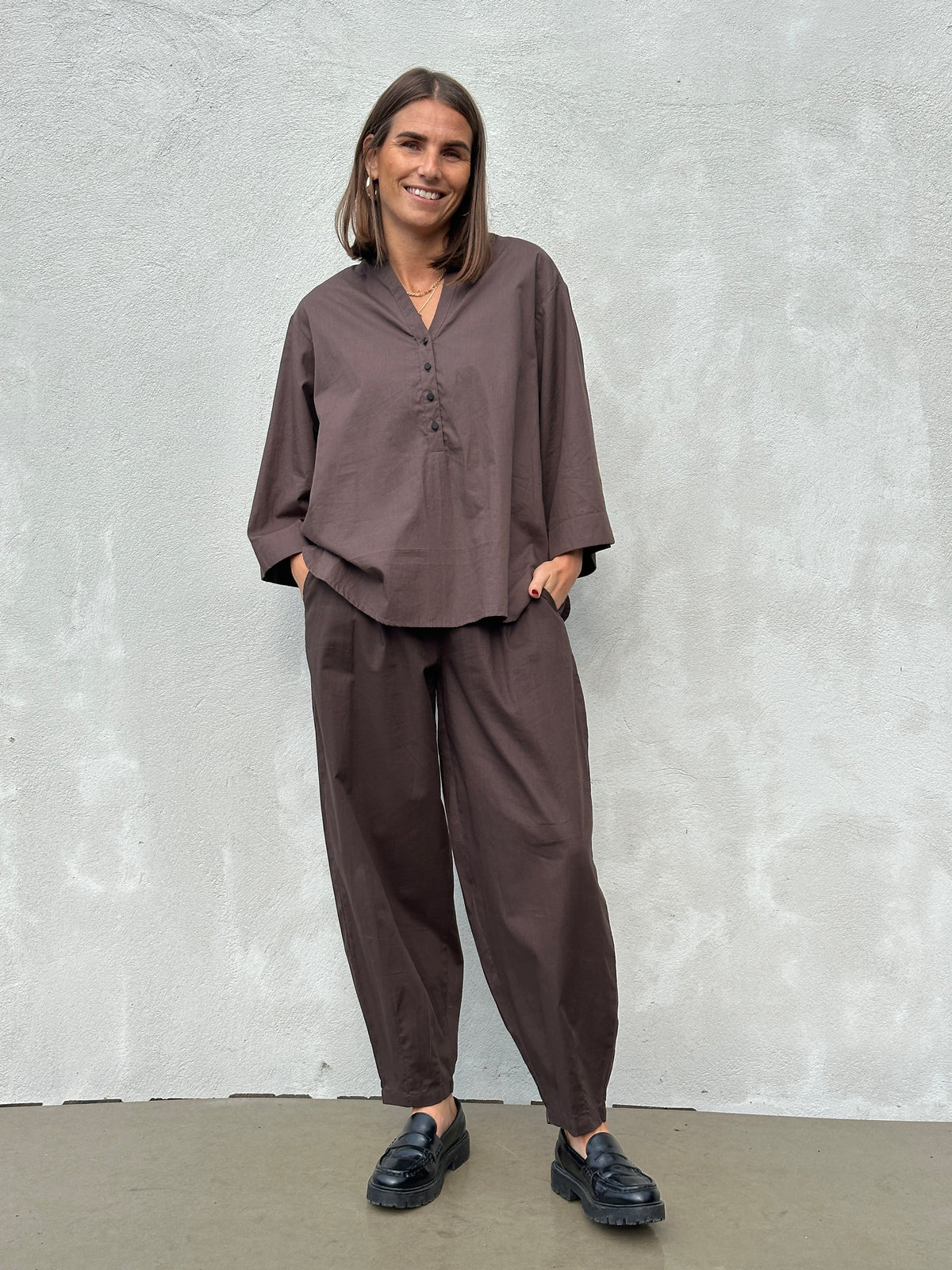 Gaspar Express - Mumbai Poplin Blouse - Brown