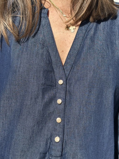 Mumbai kurzes Jeanskleid - Blau
