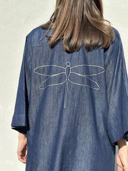 Mumbai kurzes Jeanskleid - Blau