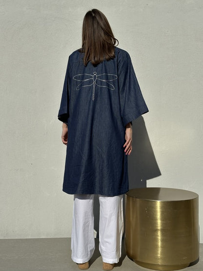 Mumbai kurzes Jeanskleid - Blau