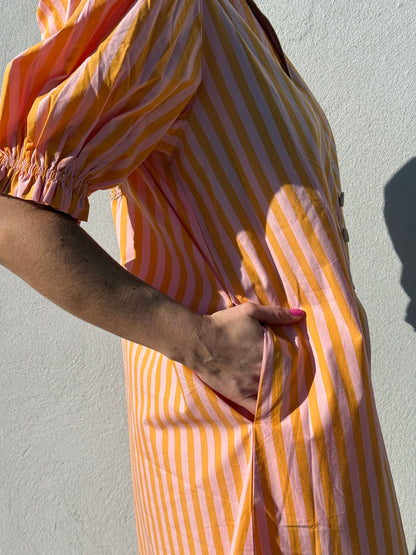 Gaspar Express TUNØ Stripe Dress - Orange