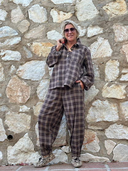 Gaspar Express - Costamano Check Blouse - Brown
