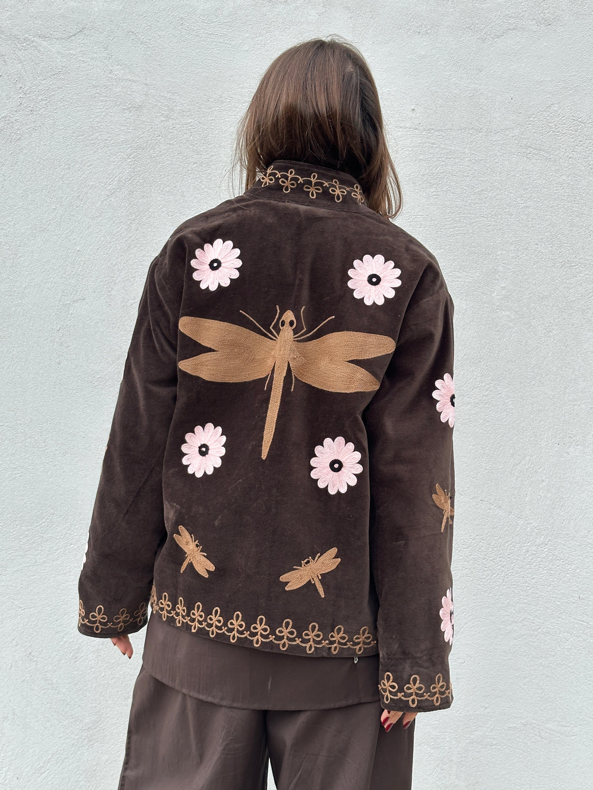 Gaspar Express - Utah Short Velvet Jacket - chocolate