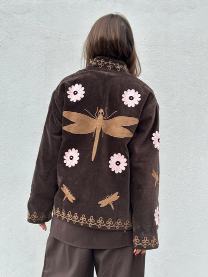 Gaspar Express - Utah Short Velvet Jacket - chocolate