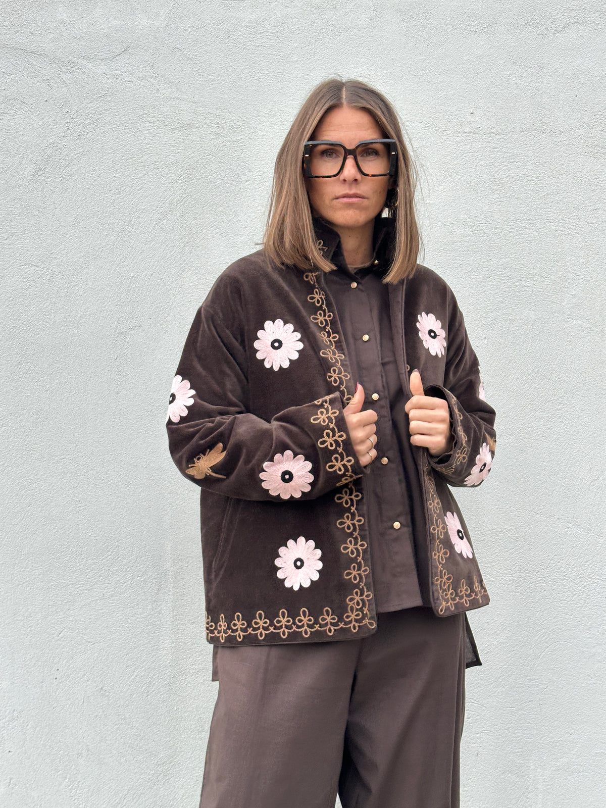 Gaspar Express - Utah Short Velvet Jacket - chocolate