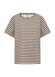 kortærmet stribet t-shirt i brun og hvid. Soyaconcept SC-BARNI 31 Stribet T-shirt Hot Fudge Combi