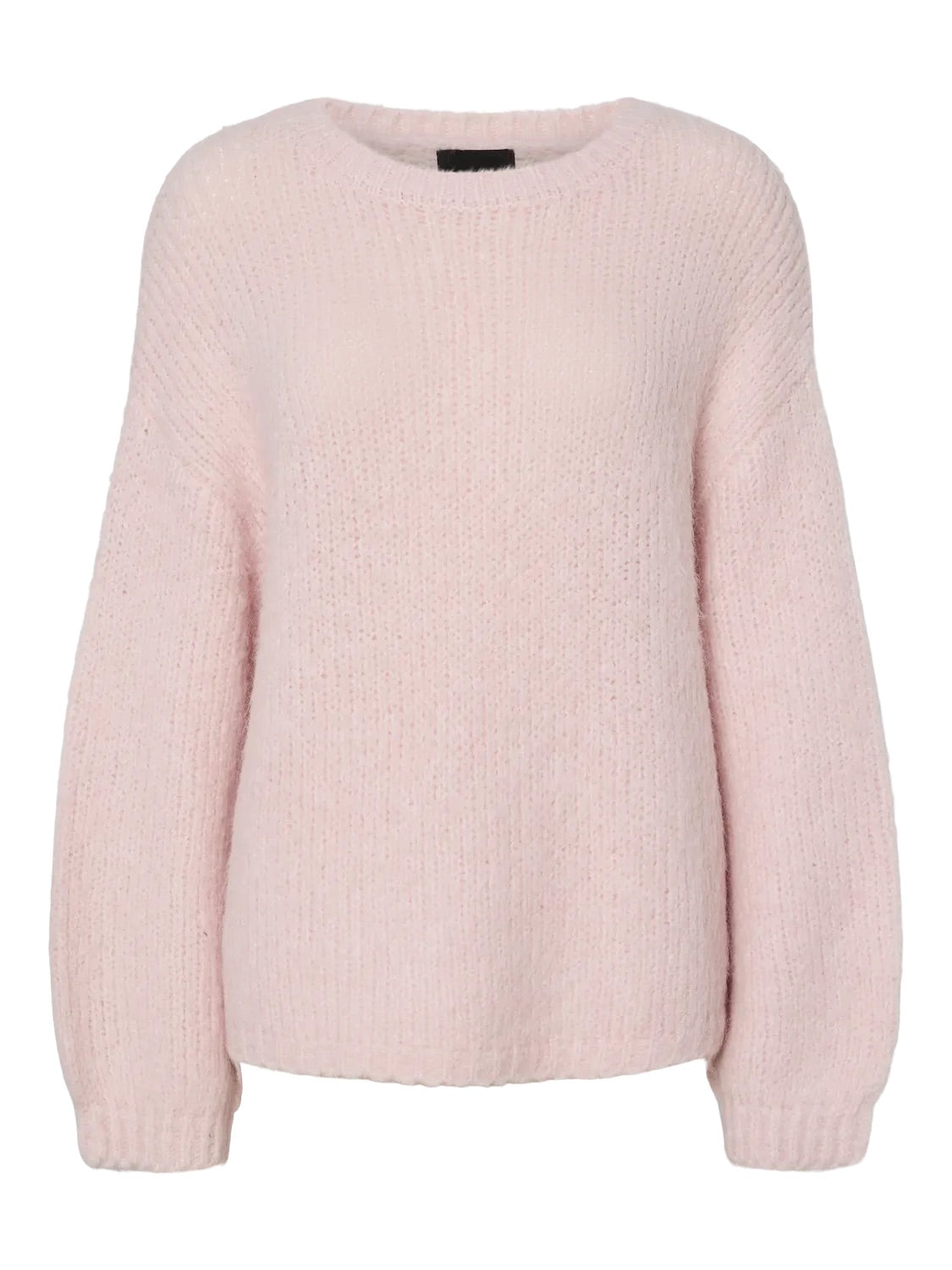 lyserød strik med løs pasform og fluffy tekstur. PIECES PCOLLI LS O-NECK KNIT Pink-A-Boo