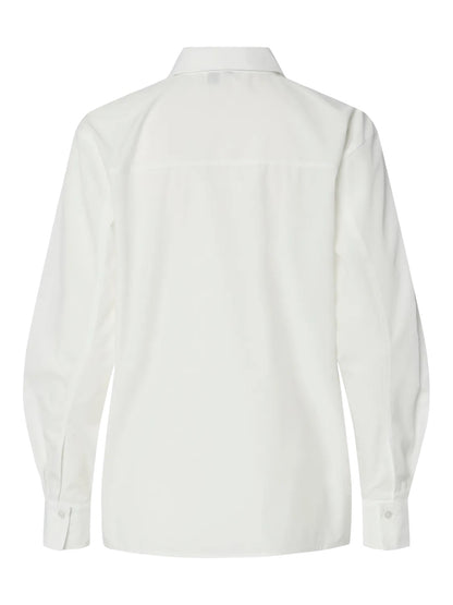 hvid skjorte med lynlås PIECES PCNANCY LS ZIP SHIRT White