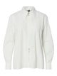 hvid skjorte med lynlås PIECES PCNANCY LS ZIP SHIRT White