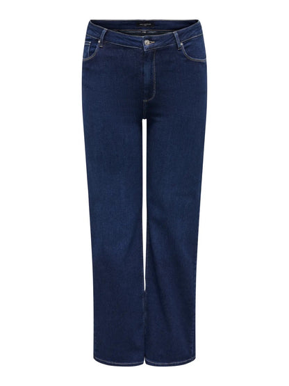 ONLY Carmakoma CARWILLY HW WIDE JEANS | Dark Blue Denim