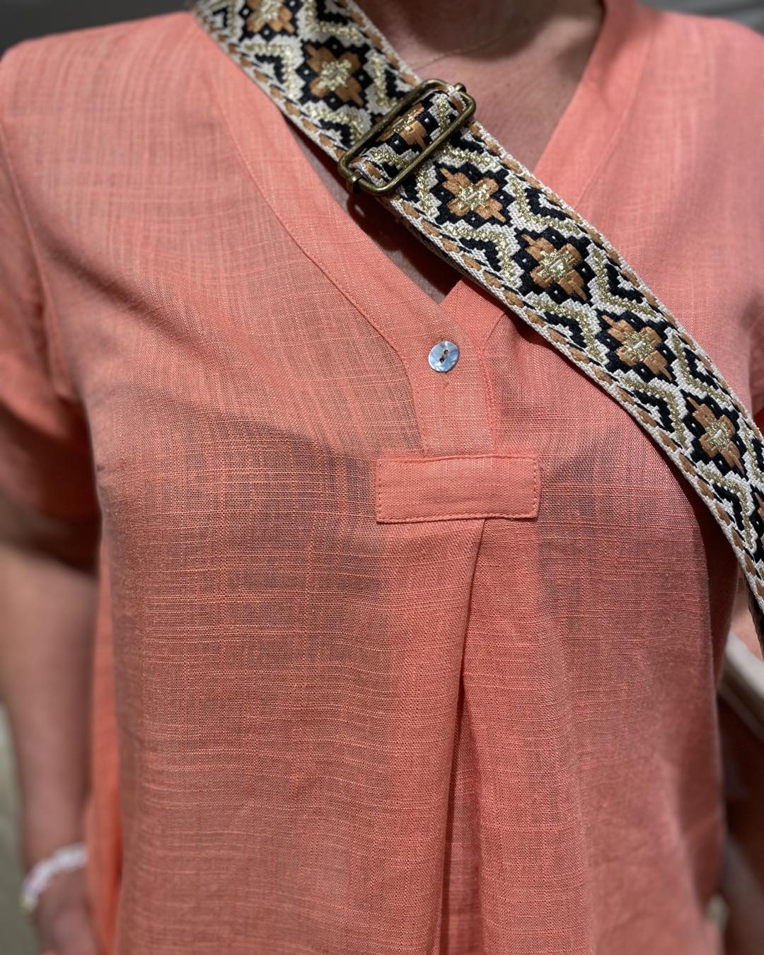 coral bluse kortærmet Freequent FQLARIN-BLOUSE Burnt Coral