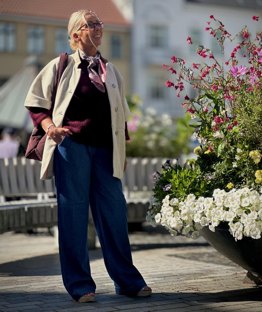 lys jakke KPHWOOLI STUDIO CAPE JACKET - KOPENHAKEN | offwhite