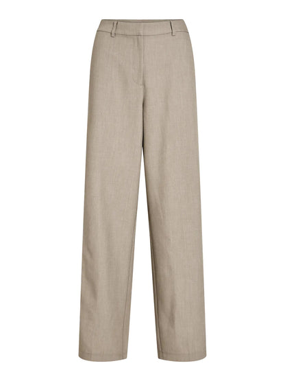 VILA VISIFFE HW STRAIGHT PANTS - NOOS - Seneca Rock MELANGE