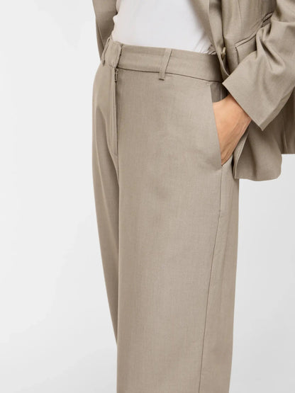 VILA VISIFFE HW STRAIGHT PANTS - NOOS - Seneca Rock MELANGE