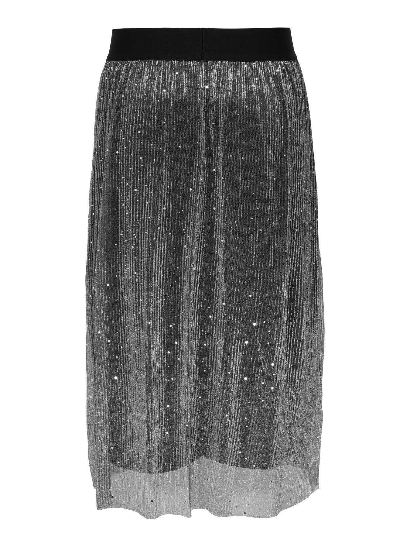 ONLY Carmakoma CARDORIS Midi Skirt | Black Silver Glitter
