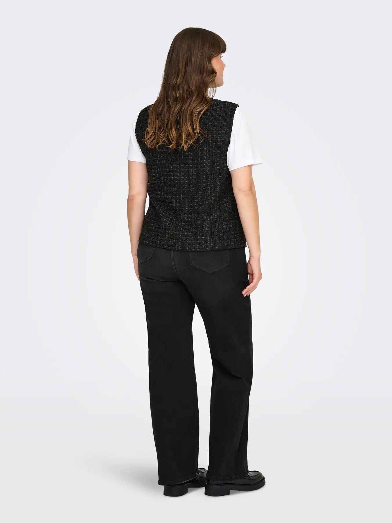 ONLY Carmakoma CARSHONA LIFE S/L BOUCLE WAISTCOAT | Black