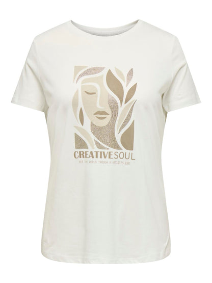 Only Carmakoma - Carcruz - T-shirt - Cloud Dancer
