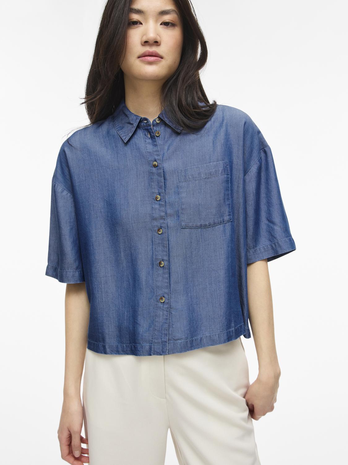 Vila - Vitevira - Shirt - Medium Blue Denim