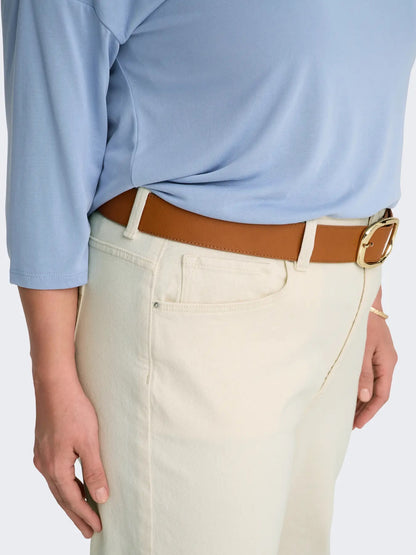 hvide jeans ONLY Carmakoma CAREMILY STRAIGT ANK DNM Ecru