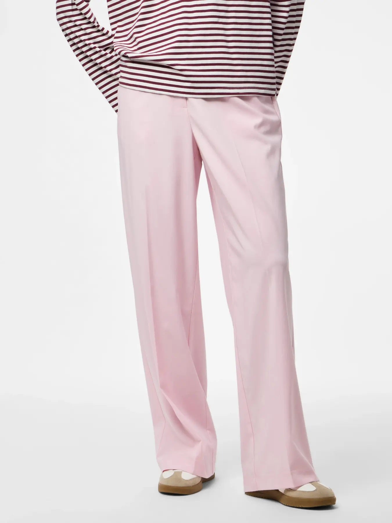PIECES ROSA HW WIDE PANT NOOS BC - Roseate Spoonbill