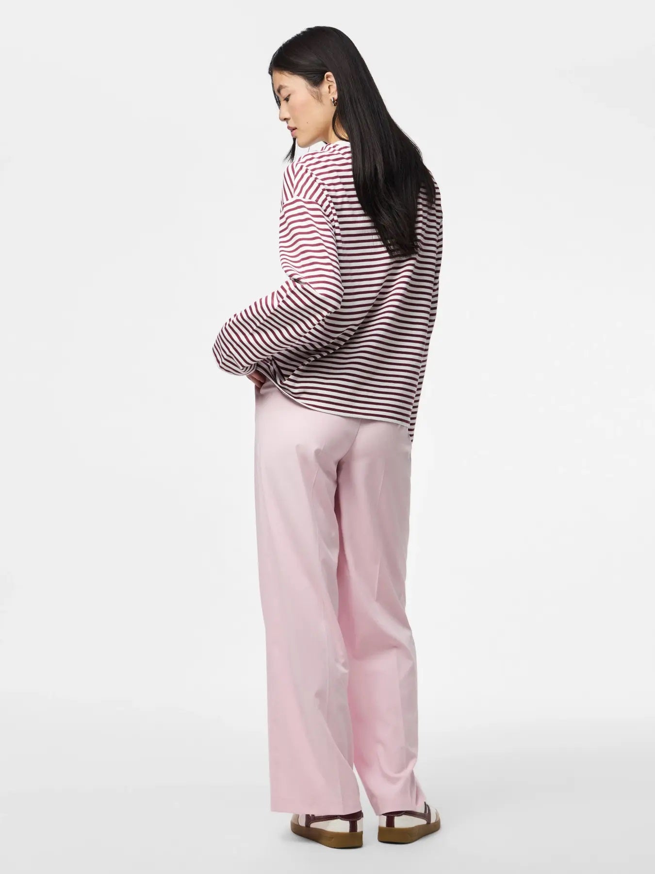 PIECES ROSA HW WIDE PANT NOOS BC - Roseate Spoonbill