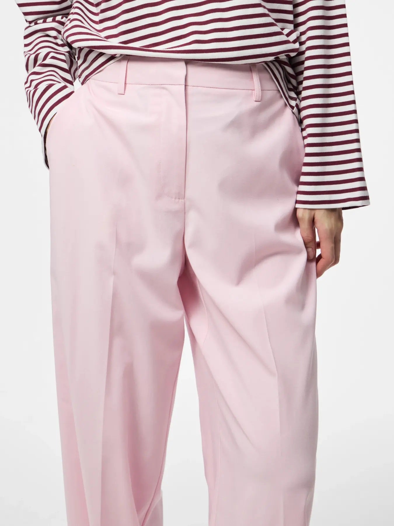 PIECES ROSA HW WIDE PANT NOOS BC - Roseate Spoonbill