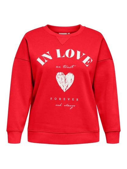 ONLY Carmakoma CARSOFIA Sweatshirt | High Risk Red In love