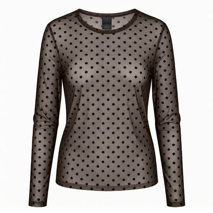 LUXZUZ // ONE TWO - Dot Mesh T-shirt - 787 Delicioso