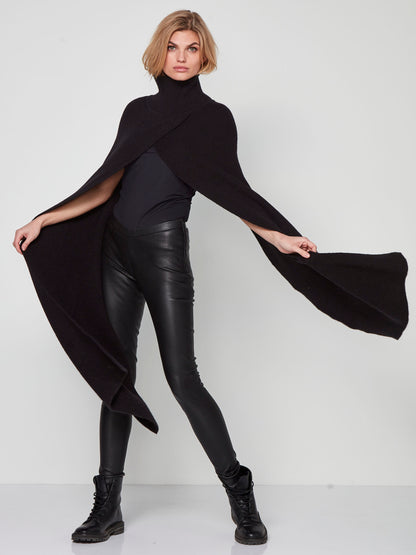 NÜ Black Signe Poncho knit | 7819-52