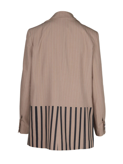 Nü stribet beige blazer theo blazer 125 Seasand mix