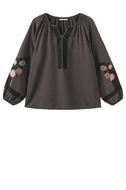LUXZUZ // ONE TWO - Adel Blouse - 788 Chocolate Chip