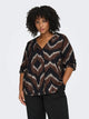 ONLY Carmakoma CARCAMILLE Shirt | Shaved Chocolate Distressed zigzag