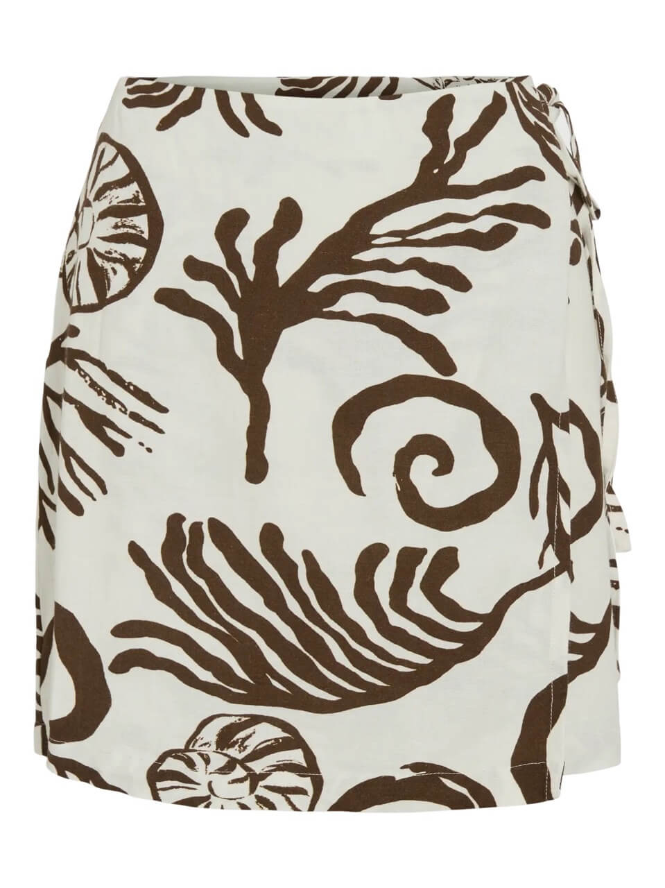 kort wrap nederdel med mønster. VILA VIKAM CORA WRAP SKIRT Slate Black CORA