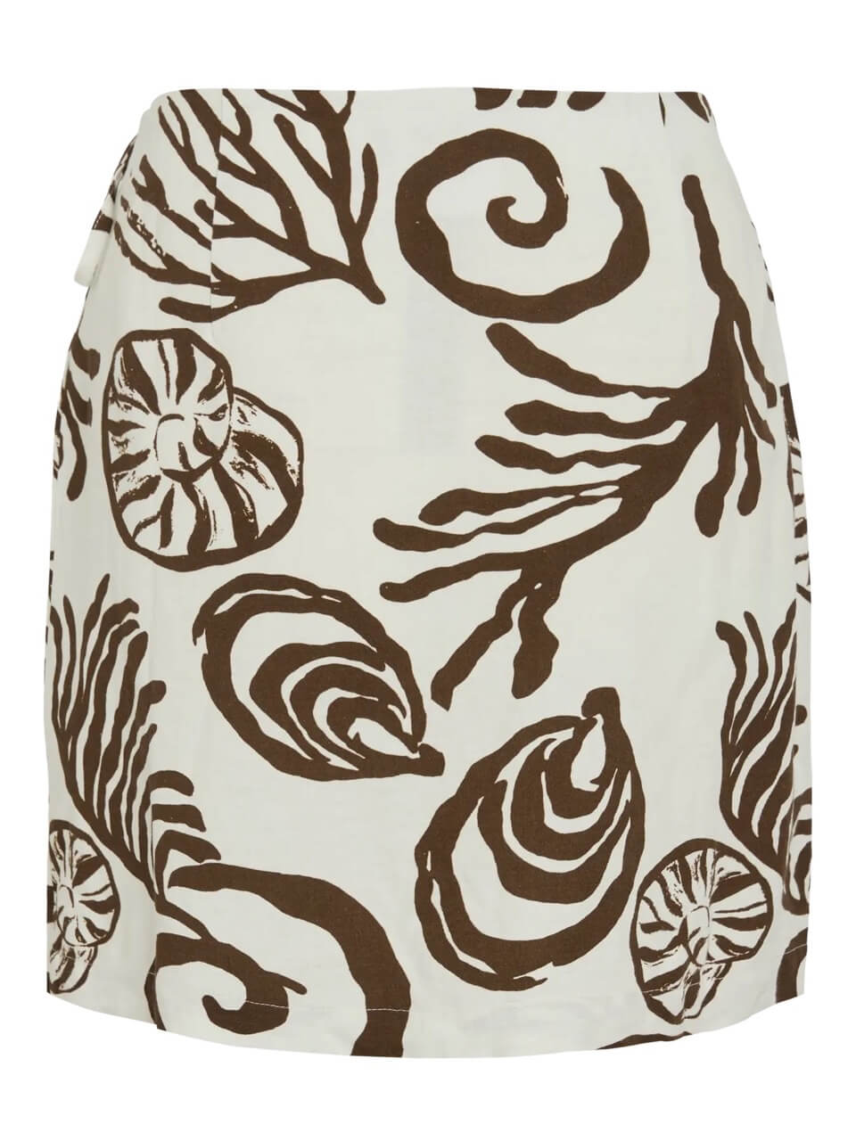 bindebånd i siden på kort wrap nederdel med mønster. VILA VIKAM CORA WRAP SKIRT Slate Black CORA