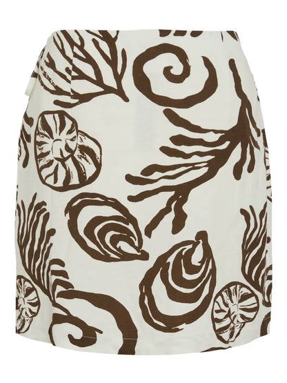 bindebånd i siden på kort wrap nederdel med mønster. VILA VIKAM CORA WRAP SKIRT Slate Black CORA
