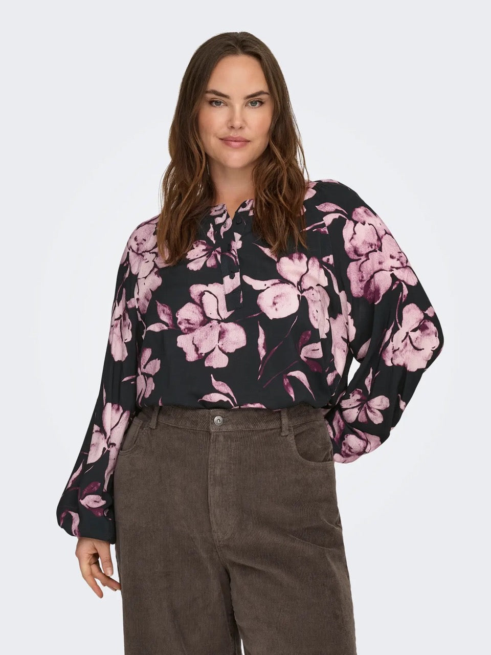 blomstret bluse ONLY Carmakoma CARLINKA Top Black Floral