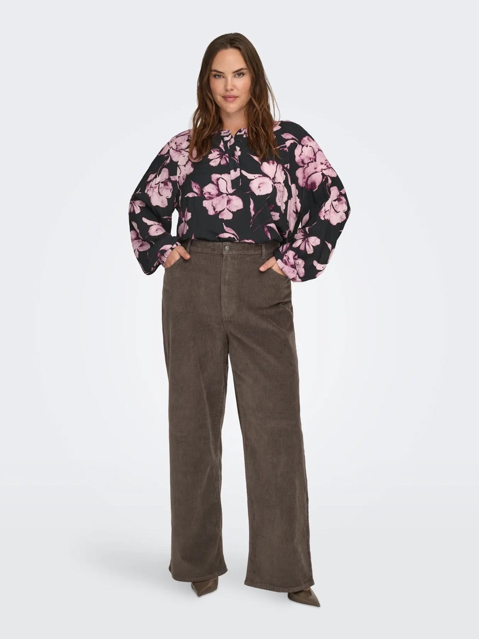 blomstret bluse ONLY Carmakoma CARLINKA Top Black Floral