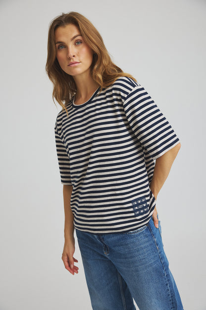 Luxzuz One Two - Boxy T-shirt Night Blue