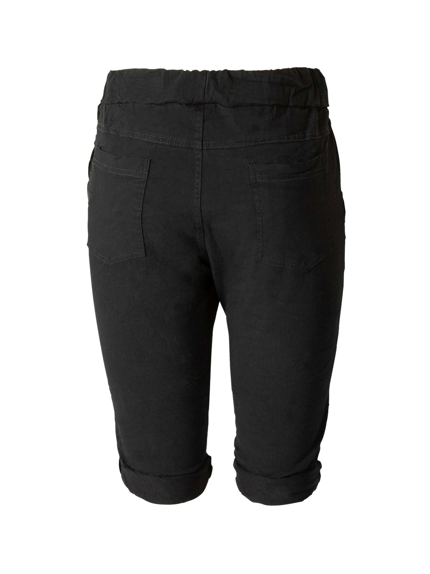 baglommer på sorte capri shorts med elastik og bindebånd. NÜ Uta Capri Shorts Black