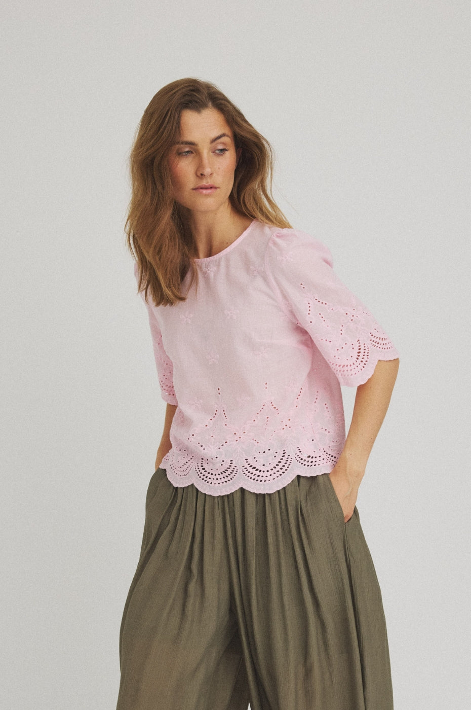 LUXZUZ // ONE TWO - Virginia Blouse - Light Pink 3005