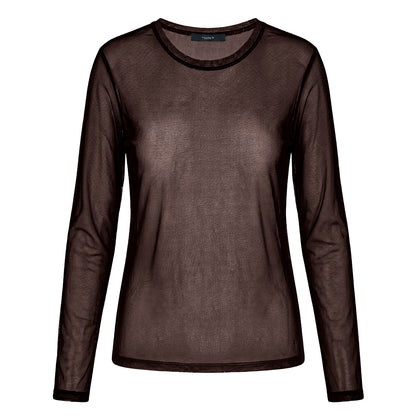 LUXZUZ // ONE TWO - Segberg Mesh T-shirt - 799 Choco Lux
