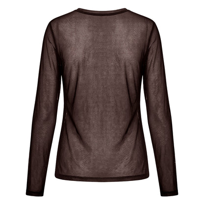 LUXZUZ // ONE TWO - Segberg Mesh T-shirt - 799 Choco Lux