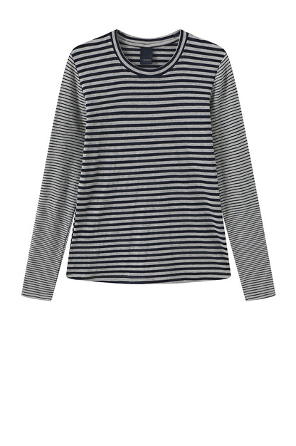 Luxzuz One Two - Zegzag Stripe T-shirt Night Blue